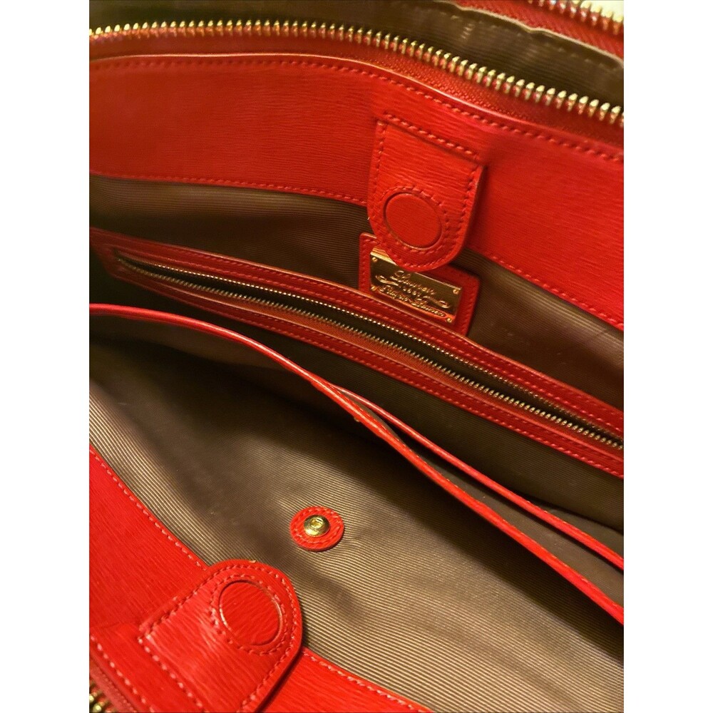 Lauren Ralph Lauren Women’s Newbury Red Double-Zip Satchel Tote Purse - Picture 5 of 8